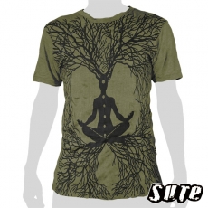 Sure Herren T-Shirt M - Buddha Soul Chakra Tree (olivgrün)