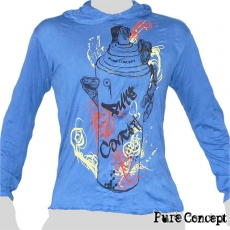 Pure Concept Hoody Shirt - Graffiti-Spray (blau)