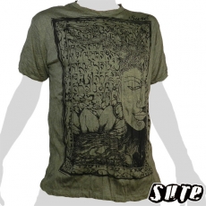 Sure Herren T-Shirt L - Buddha Treeface (olivgrün)