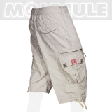 Molecule kurze (3/4) Cargohose / Travel Army Pants Globetrotter - Creme