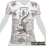 Work T-Shirt - Sak Yant - Thai Tattoos Crocodile (white) M, L, XL Work T-Shirt - Sak Yant - Thai Tattoos Crocodile (white) M, L, XL