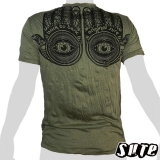 Sure Herren T-Shirt M - Hands of Buddha (olivgrün)