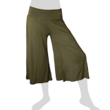 Sabaai Fabric - Calf-Length Flare Pants - olive green Sabaai Fabric - Calf-Length Flare Pants - olive green